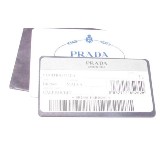 Prada Envelope Top Shoulder Bag Eggplant Purple Leather w Chrome Hardware - Picture 3 of 8